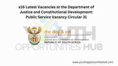 Photo of x16 Latest Vacancies at the Department of Justice and Constitutional Development: Public Service Vacancy Circular 31