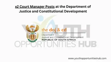 Photo of x2 Court Manager Posts at the Department of Justice and Constitutional Development
