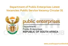 Photo of Department of Public Enterprises Latest Vacancies: Public Service Vacancy Circular 31