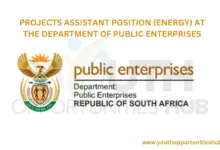 Photo of PROJECTS ASSISTANT POSITION (ENERGY) AT THE DEPARTMENT OF PUBLIC ENTERPRISES