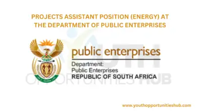 Photo of PROJECTS ASSISTANT POSITION (ENERGY) AT THE DEPARTMENT OF PUBLIC ENTERPRISES
