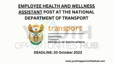 Photo of EMPLOYEE HEALTH AND WELLNESS ASSISTANT POST AT THE NATIONAL DEPARTMENT OF TRANSPORT