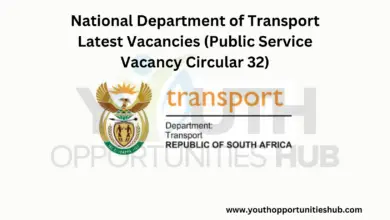 Photo of National Department of Transport Latest Vacancies (Public Service Vacancy Circular 32)