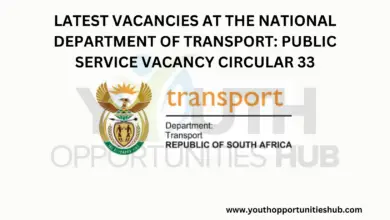 Photo of LATEST VACANCIES AT THE NATIONAL DEPARTMENT OF TRANSPORT: PUBLIC SERVICE VACANCY CIRCULAR 33