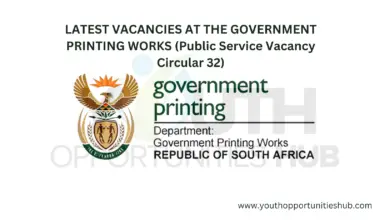 Photo of LATEST VACANCIES AT THE GOVERNMENT PRINTING WORKS (Public Service Vacancy Circular 32)