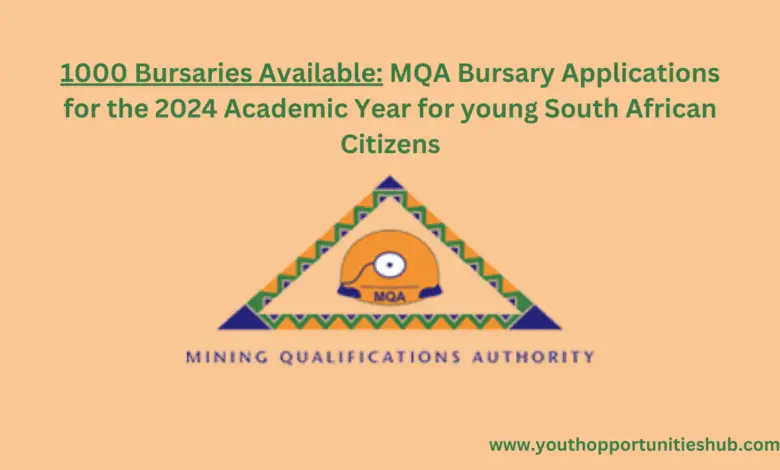 1000 Bursaries Available: MQA Bursary Applications for the 2024 Academic Year for young South African Citizens