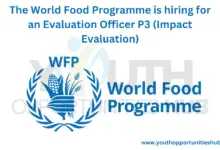 Photo of The World Food Programme is hiring for an Evaluation Officer P3 (Impact Evaluation)