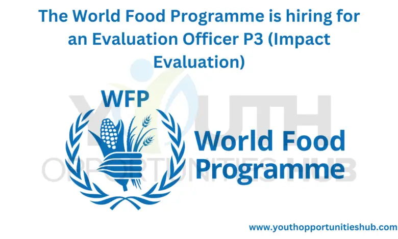 The World Food Programme is hiring for an Evaluation Officer P3 (Impact Evaluation)
