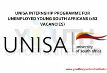 Photo of UNISA INTERNSHIP PROGRAMME FOR UNEMPLOYED YOUNG SOUTH AFRICANS (x53 VACANCIES)