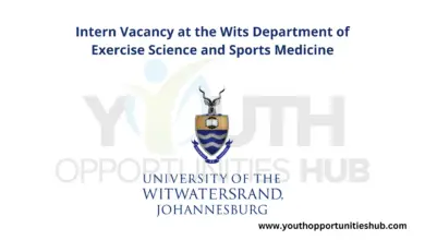 Intern Vacancy at the Wits Department of Exercise Science and Sports Medicine