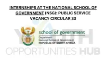 Photo of INTERNSHIPS AT THE NATIONAL SCHOOL OF GOVERNMENT (NSG): PUBLIC SERVICE VACANCY CIRCULAR 33