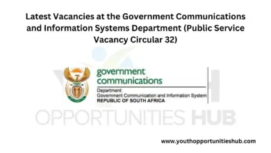 Photo of Latest Vacancies at the Government Communications and Information Systems Department (Public Service Vacancy Circular 32)