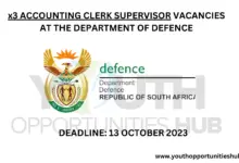 Photo of x3 ACCOUNTING CLERK SUPERVISOR VACANCIES AT THE DEPARTMENT OF DEFENCE