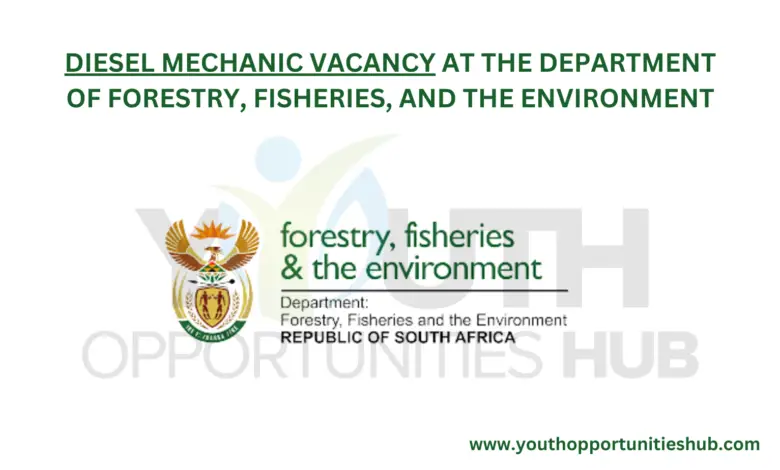DIESEL MECHANIC VACANCY AT THE DEPARTMENT OF FORESTRY, FISHERIES, AND THE ENVIRONMENT
