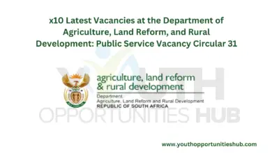 Photo of x10 Latest Vacancies at the Department of Agriculture, Land Reform, and Rural Development: Public Service Vacancy Circular 31