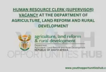 Photo of HUMAN RESOURCE CLERK (SUPERVISOR) VACANCY AT THE DEPARTMENT OF AGRICULTURE, LAND REFORM AND RURAL DEVELOPMENT