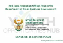Photo of x3 Red Tape Reduction Officer Posts at the Department of Small Business Development