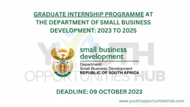 Photo of GRADUATE INTERNSHIP PROGRAMME AT THE DEPARTMENT OF SMALL BUSINESS DEVELOPMENT: 2023 TO 2025