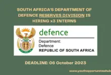 Photo of SOUTH AFRICA’S DEPARTMENT OF DEFENCE RESERVES DIVISION IS HIRING x3 INTERNS