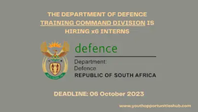 Photo of THE DEPARTMENT OF DEFENCE TRAINING COMMAND DIVISION IS HIRING x6 INTERNS