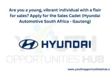 Photo of Are you a young, vibrant individual with a flair for sales? Apply for the Sales Cadet (Hyundai Automotive South Africa – Gauteng)