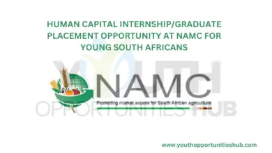 HUMAN CAPITAL INTERNSHIP/GRADUATE PLACEMENT OPPORTUNITY AT NAMC FOR YOUNG SOUTH AFRICANS