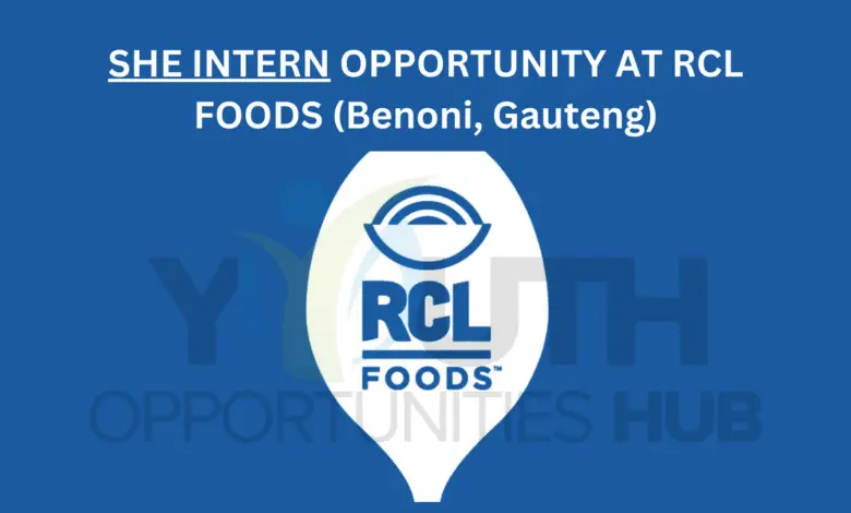 SHE INTERN OPPORTUNITY AT RCL FOODS (Benoni, Gauteng)