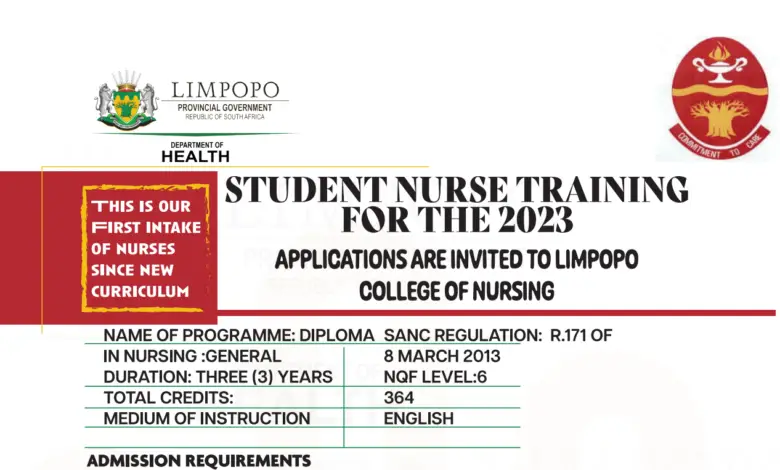 LIMPOPO COLLEGE OF NURSING APPLICATION 2024 (STUDENT NURSE TRAINING)