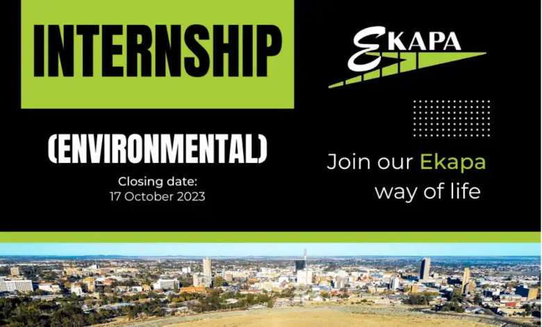 ENVIRONMENTAL INTERNSHIP OPPORTUNITY AT EKAPA FOR YOUNG SOUTH AFRICANS