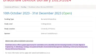 Bradshaw LeRoux Bursary 2023/2024 to at the University of Pretoria