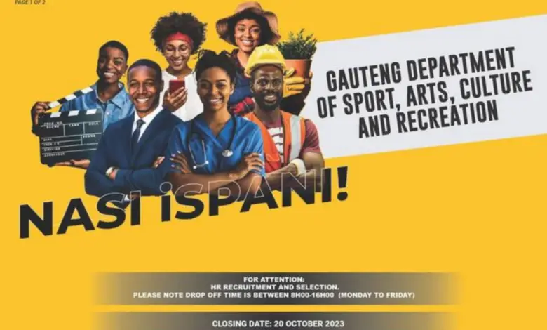 x600 YOUTH DEVELOPMENT PROFILER POSTS AT THE GAUTENG DEPARTMENT OF SPORT, ARTS, CULTURE, AND RECREATION
