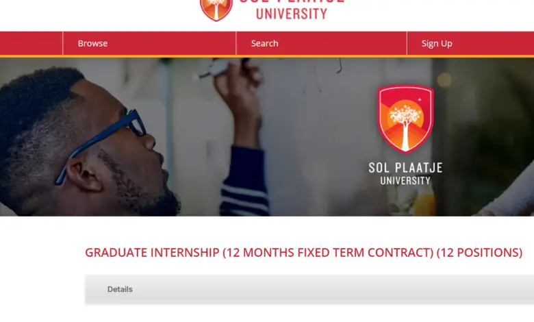SOL PLAATJE UNIVERSITY (SPU) GRADUATE INTERNSHIP: 12 POSITIONS AVAILABLE (South Africa)