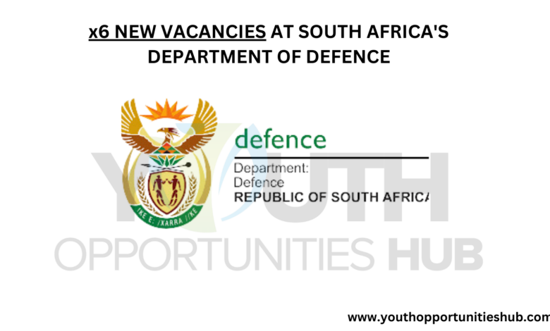 x6 NEW VACANCIES AT SOUTH AFRICA'S DEPARTMENT OF DEFENCE