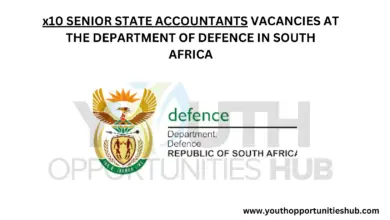 x10 SENIOR STATE ACCOUNTANTS VACANCIES AT THE DEPARTMENT OF DEFENCE IN SOUTH AFRICA