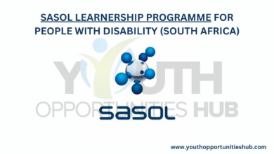 SASOL LEARNERSHIP PROGRAMME FOR PEOPLE WITH DISABILITY (SOUTH AFRICA)