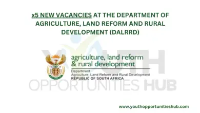 x5 NEW VACANCIES AT THE DEPARTMENT OF AGRICULTURE, LAND REFORM AND RURAL DEVELOPMENT (DALRRD)