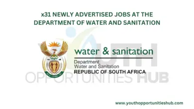 x31 NEWLY ADVERTISED JOBS AT THE DEPARTMENT OF WATER AND SANITATION