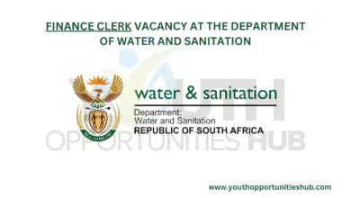 FINANCE CLERK VACANCY AT THE DEPARTMENT OF WATER AND SANITATION