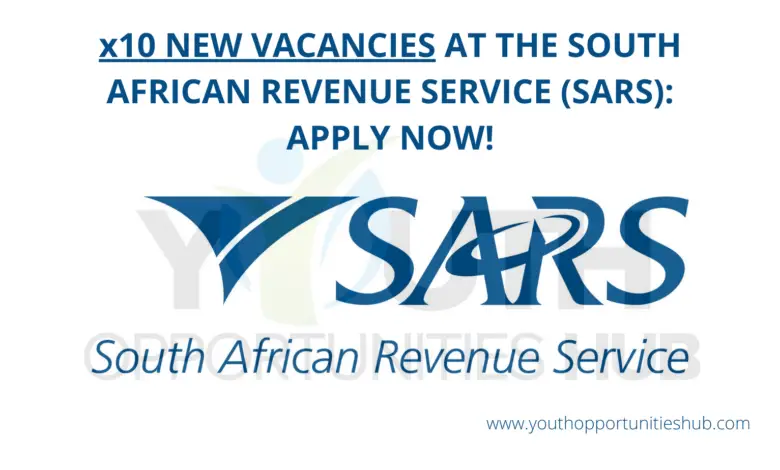 x10 NEW VACANCIES AT THE SOUTH AFRICAN REVENUE SERVICE (SARS): APPLY NOW!