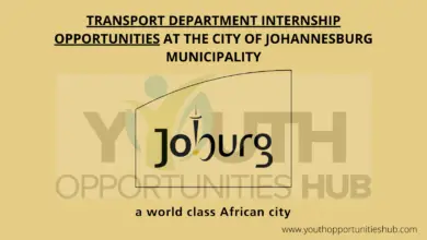 TRANSPORT DEPARTMENT INTERNSHIP OPPORTUNITIES AT THE CITY OF JOHANNESBURG MUNICIPALITY