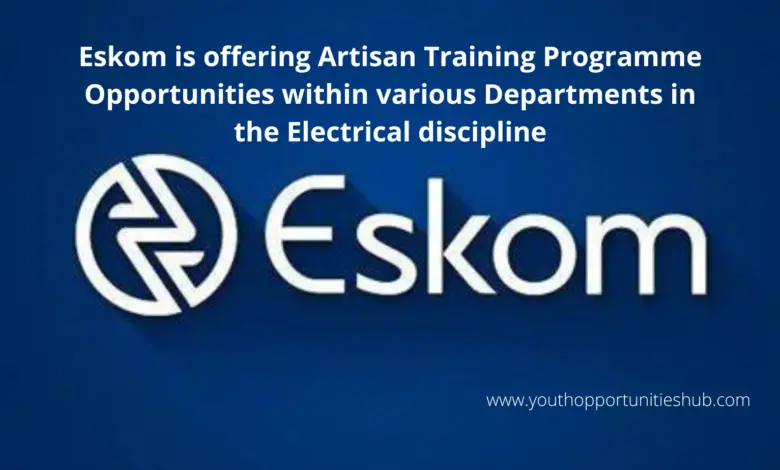 Eskom is offering Artisan Training Programme Opportunities within various Departments in the Electrical discipline