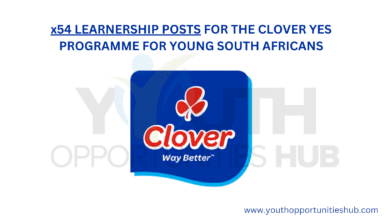 x54 LEARNERSHIP POSTS FOR THE CLOVER YES PROGRAMME FOR YOUNG SOUTH AFRICANS
