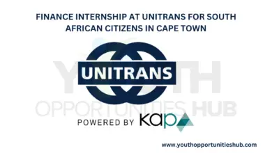FINANCE INTERNSHIP AT UNITRANS FOR SOUTH AFRICAN CITIZENS IN CAPE TOWN