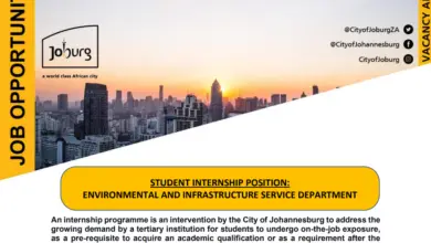 ENVIRONMENTAL AND INFRASTRUCTURE SERVICE DEPARTMENT INTERNSHIPS AT THE CITY OF JOHANNESBURG