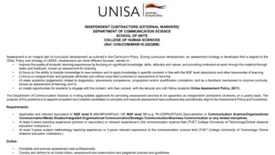x66 EXTERNAL MARKERS POSITIONS UNISA DEPARTMENT OF COMMUNICATION SCIENCE