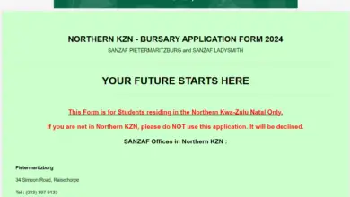 LADYSMITH YOUTH: SANZAF Bursary Application for 2024