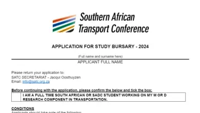 THE SOUTHERN AFRICAN TRANSPORT CONFERENCE STUDY BURSARY FOR SOUTH AFRICAN OR SADC STUDENTS