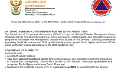 Gauteng Department of Cooperative Governance External Bursary Advertisement for the 2024 Academic Year