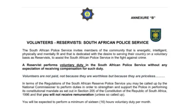 VOLUNTEERS- RESERVISTS: SOUTH AFRICAN POLICE SERVICE