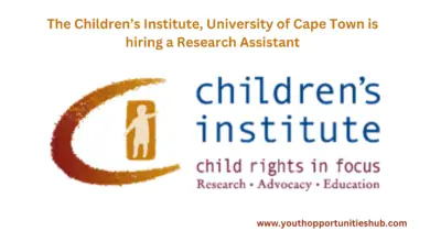 The Children’s Institute, University of Cape Town is hiring a Research Assistant